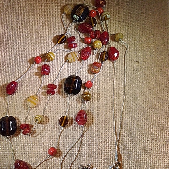 NY silvertone multistrand necklace - Picture 3 of 4